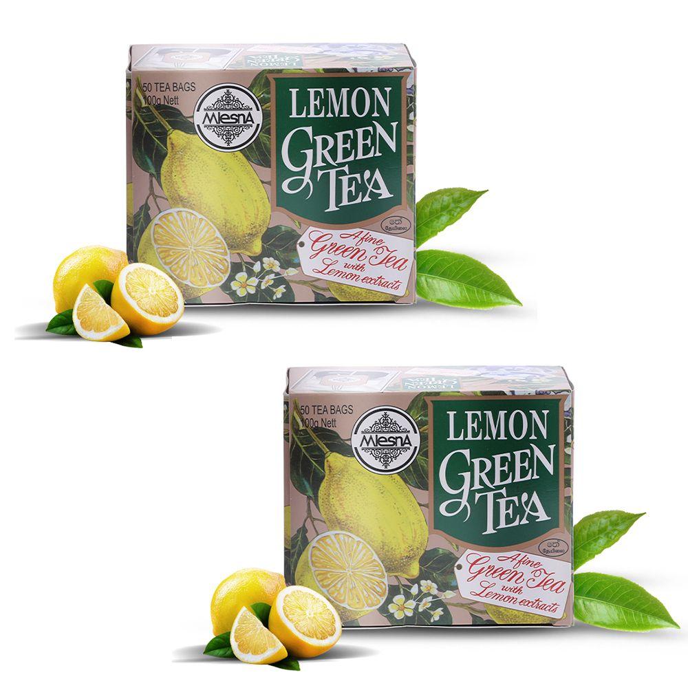 Mlesna Lemon Green Tea Flavoured Green Tea Bag 200g (100g x 2) (Pack of 2) (100g each)