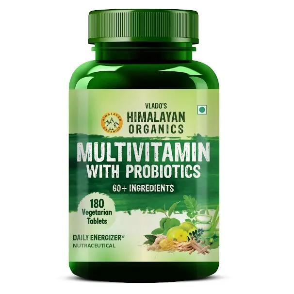 Vlado's Himalayan Organics Multivitamin for men & women with 45 ingredients - 180 Tablets - with probiotics - Immunity, Energy, Metabolism, and Muscle Function