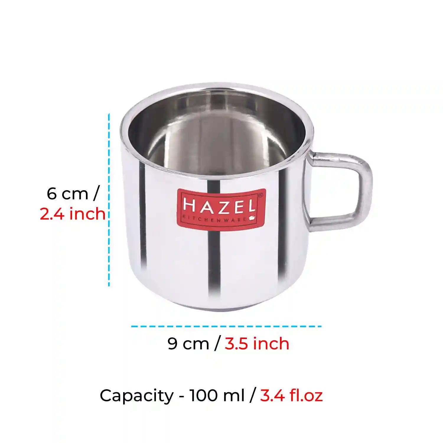 HAZEL Stainless Steel Green Tea Coffee Small Sobar Cup, 1 Pc, 100 ml