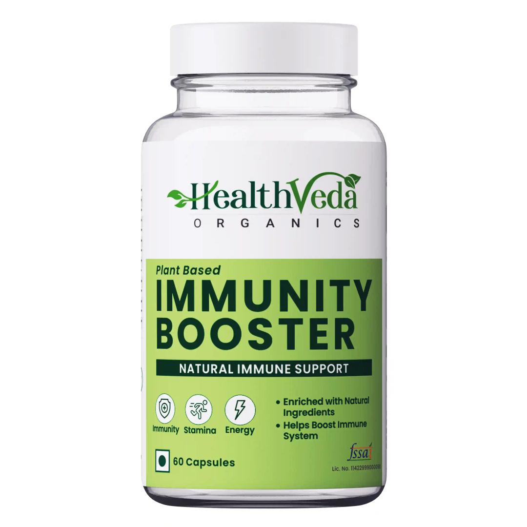 Health Veda Organics Natural Immunity Booster Capsules for Men & Women I Immunity blend of Amla, Giloy, Tulsi, Neem & Ashwagandha I 60 Veg Capsules I Improves Immunity to Fights Bacteria & Viruses