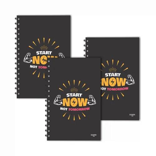 Start Now Not Tomorrow Design Ruled Diaries - Pack Of 3