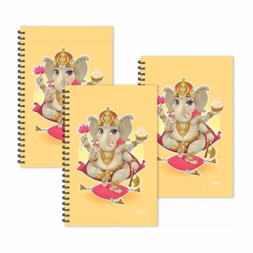 Lord Ganesh Cartoon Ruled Diaries - Pack Of 3