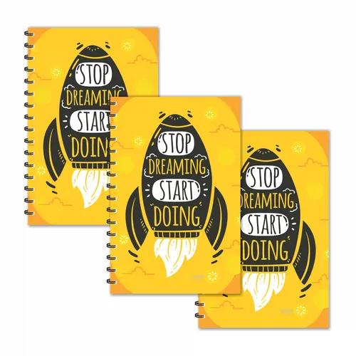 Stop Dreaming Start Doing Motivational Diary - Pack of 3