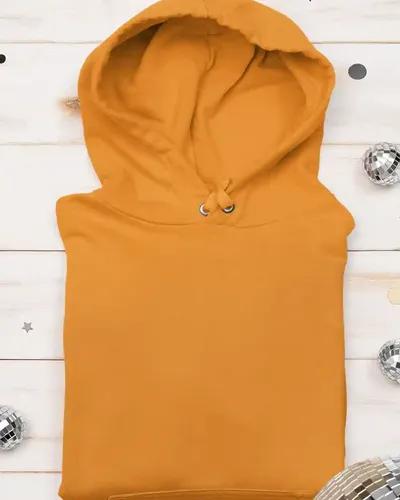 Men's Solid Color Fleece Lined Cotton Hoodie/ Winter Collection /  Orange