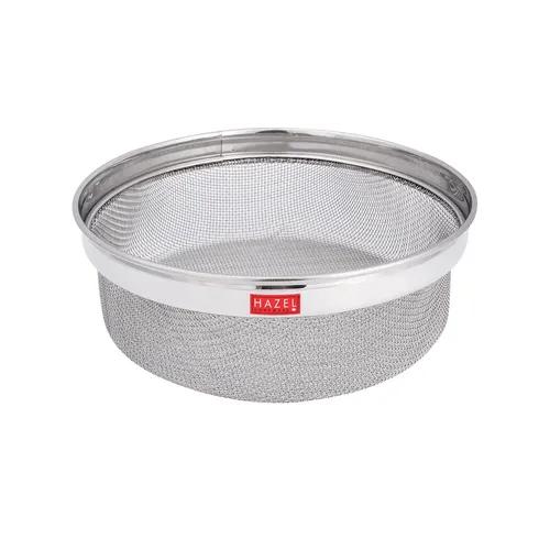 HAZEL Stainless Steel Strainer Basket Without Handle | Steel Fruits Basket | Vegetable Basket for Kitchen | Washer Colander Sieve for Kitchen