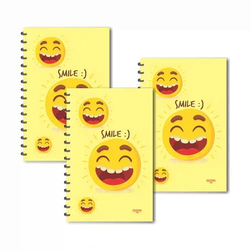 Smilies Yellow Base Design Ruled Diaries - Pack Of 3