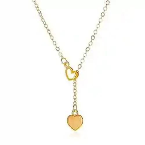 Double Heart Pendant Gold Plated Neckpiece