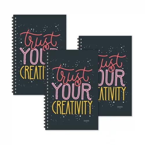 Trust Your Creativity Motivational Ruled Diaries - Pack Of 3