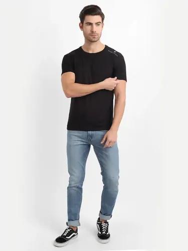 Bamboo Fabric Men's Round Neck T-Shirt Black