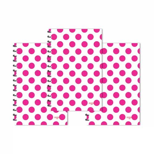 Pink Polka Dots Pattern Ruled Diaries - Pack Of 3