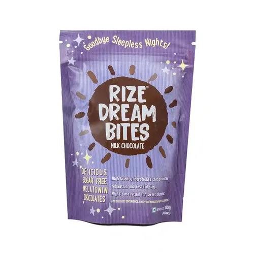 RIZE Dream Bites: Sugar-Free  for Restful Sleep | Shark Tank India Winner |Natural Melatonin & Non-Habit Forming| Coconut Sugar Sweetened | Preservative-Free | 100g Pack 8 Pcs| Sleep Well, Wake Refreshed