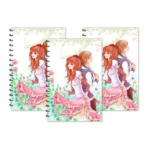 Floral Couple Under Umbrella Design Ruled Diaries - Pack Of 3