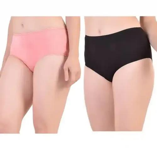 Bamboo Fabric Mid Waist Panty Peach & Black