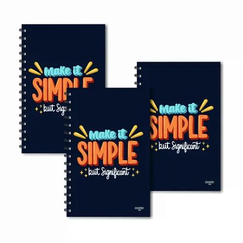 Make It Simple But Significant Design Ruled Diaries - Pack Of 3