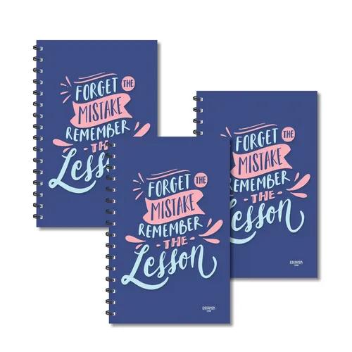 Forget Mistake Remember The Lesson Design Ruled Diaries - Pack Of 3