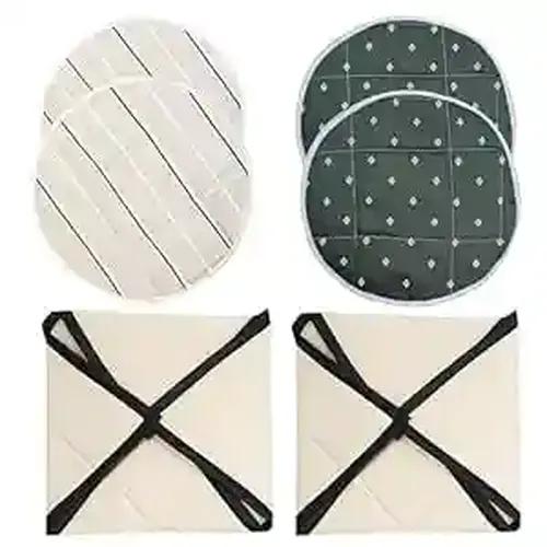 FAB ELLITE Cotton Roti Clothes Wrap Chapati Cover Tiffins Round Traditional Roti Rumals with Flaps Hot Case Kitchen Beeswax Wrap Sandwich Muslin for Kitchen(Square 2 Round 4)