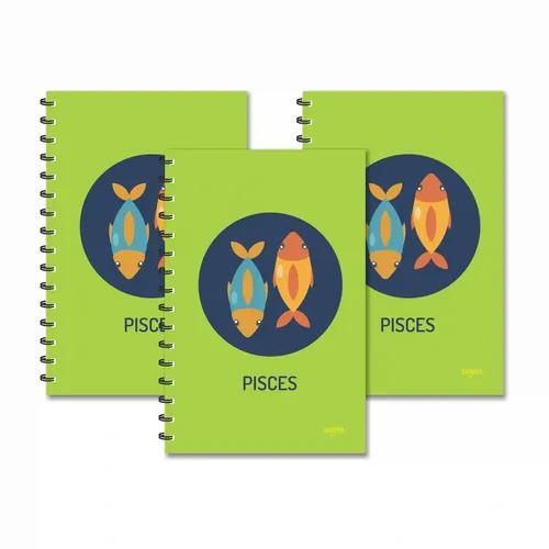 Pisces Zodiac Designer Ruled Diaries - Pack Of 3