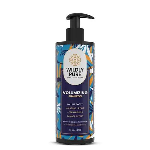 WILDLY PURE Natural Volumizing Shampoo for Thin Hair | Hydrogen Bonding & Ionic Interactions for 30% increase in overall Thickness | 12 Hours of Volume Boost | Sulphate & Paraben Free | Men & Women 150mL