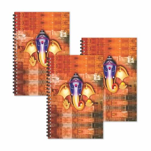 Art Lord Ganesha Ruled Diaries - Pack Of 3