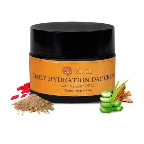 ASHPVEDA Ayurvedic Daily Hydration Day Cream with Broad Spectrum Natural SPF 25, UVA/UVB Sun Protector, Natural Day Cream for Pigmentation, Silky Soft & Brightening Skin