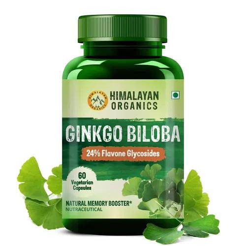 Himalayan Organics Ginkgo Biloba for Healthy Brain Functions | 500Mg | 60 Veg Capsules