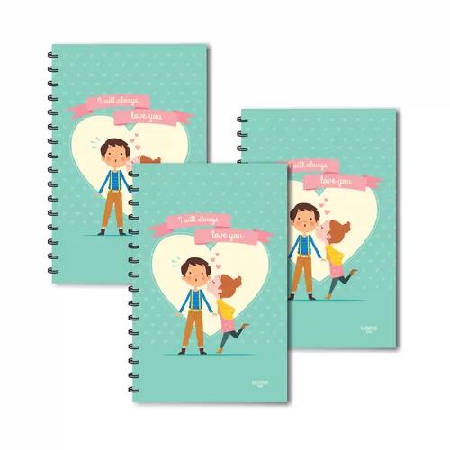 I Will Always Love You Design Ruled Diaries - Pack Of 3