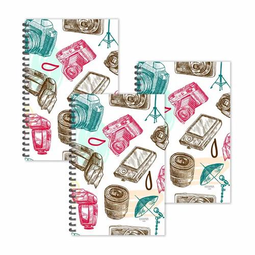 Photo Seamless Pattern Doodle Ruled Diaries - Pack Of 3