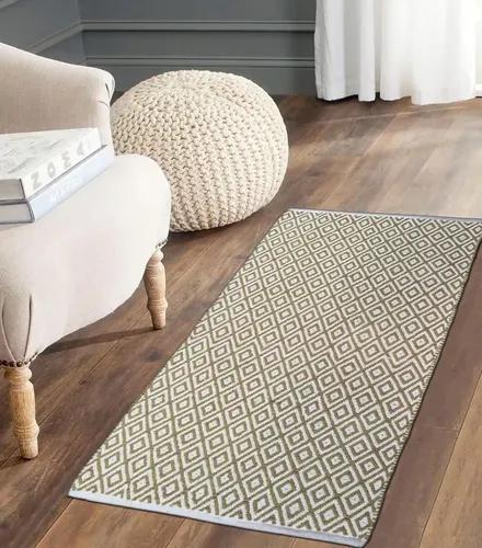 THE HOME TALK Weaved Cotton Rectangular Carpets | Contemporary Decorators | Area Rugs For Bedroom, Center Table, Living Room, Drawing Room, Hall | Machine Washable