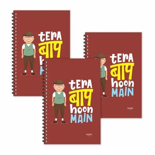 Tera Baap Hoon Mein Hindi Quotes Ruled Diaries - Pack Of 3