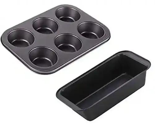 Perfect Pricee 6 Slot Non Stick Aluminium Muffin & Bread Loaf Baking Tray Mould