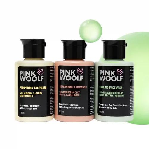 PINK WOOLF Energizes Complete Face Wash Combo Kit For Men And Women, Suitable For All Skin Types