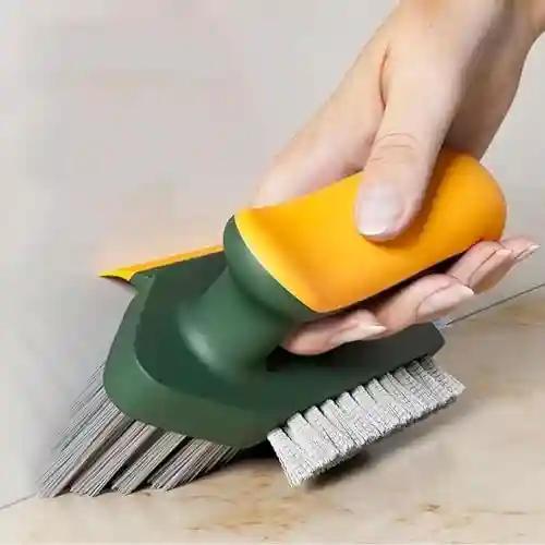 KHUSHIYA ENTERPRISE 4 in 1 Tile Grout Cleaner Brush with Squeegee V-Shape Gap Scrub Brush Crevice Cleaning Brush Tools - Multifunctional Scrubbing Floor Brush for Cleaning Corner