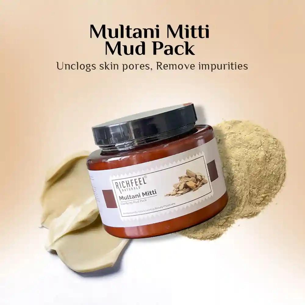 Richfeel Multani Mitti Clarifying Mud Pack 50 G Pack of 2