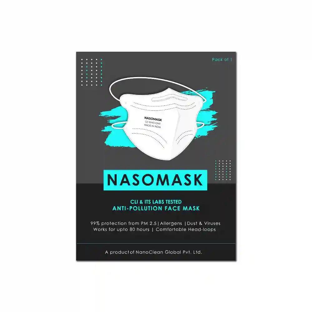 NANOCLEAN N95 Face Mask for Men Women Adults Anti Pollution Nasomask with Protective soft and comfortable 5 layer filtration Face Mask with headloop (White-Pack Of 01)