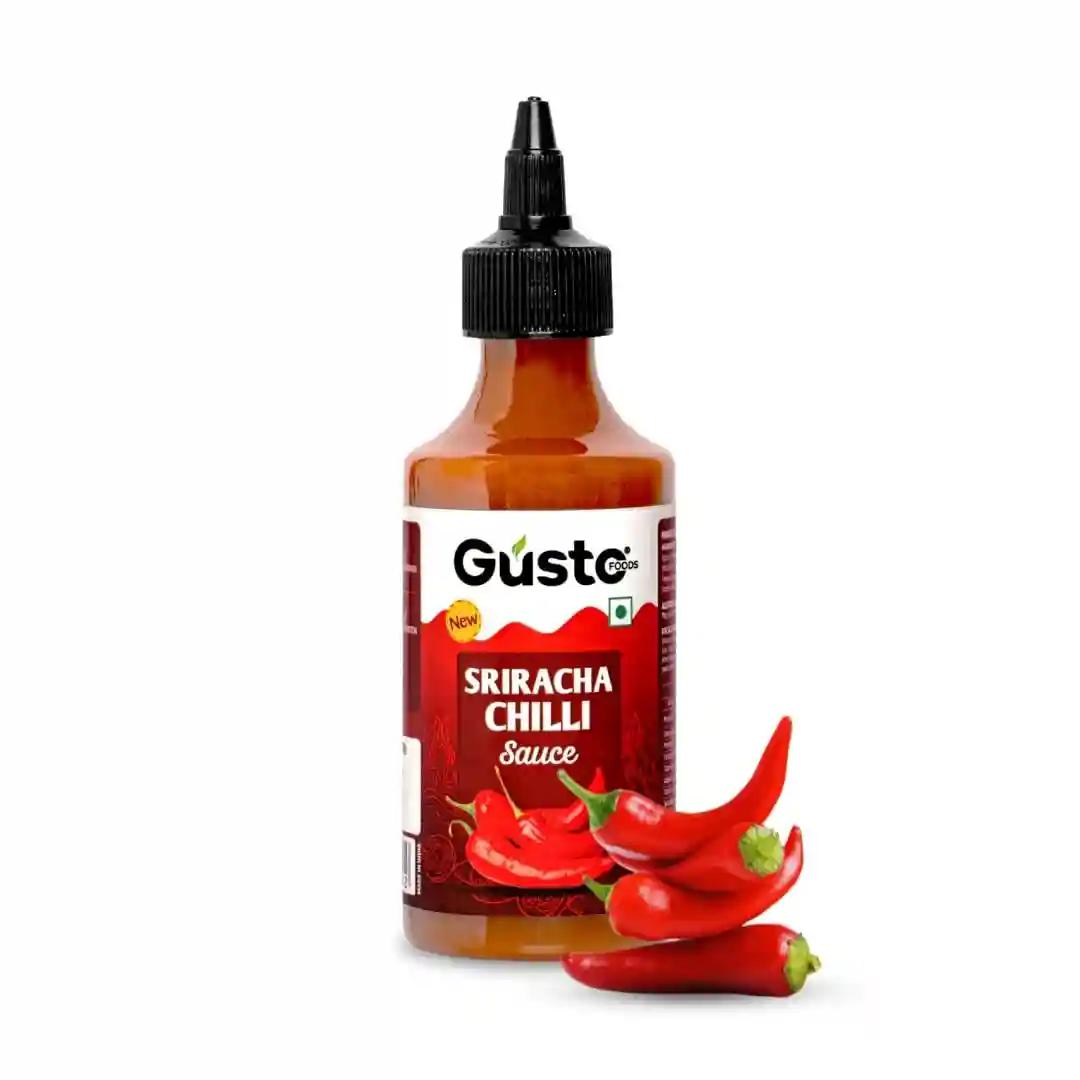 Gusto Foods Sriracha Sauce - 200g | Spicy & Tangy Red Chilli Sauce | Perfect for Cooking, Dipping & Marinating | Vegetarian, Preservative-Free | Pack of 1