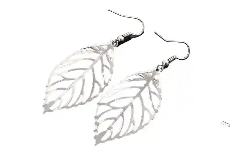 Leaf Shaped Silver Plated Earring