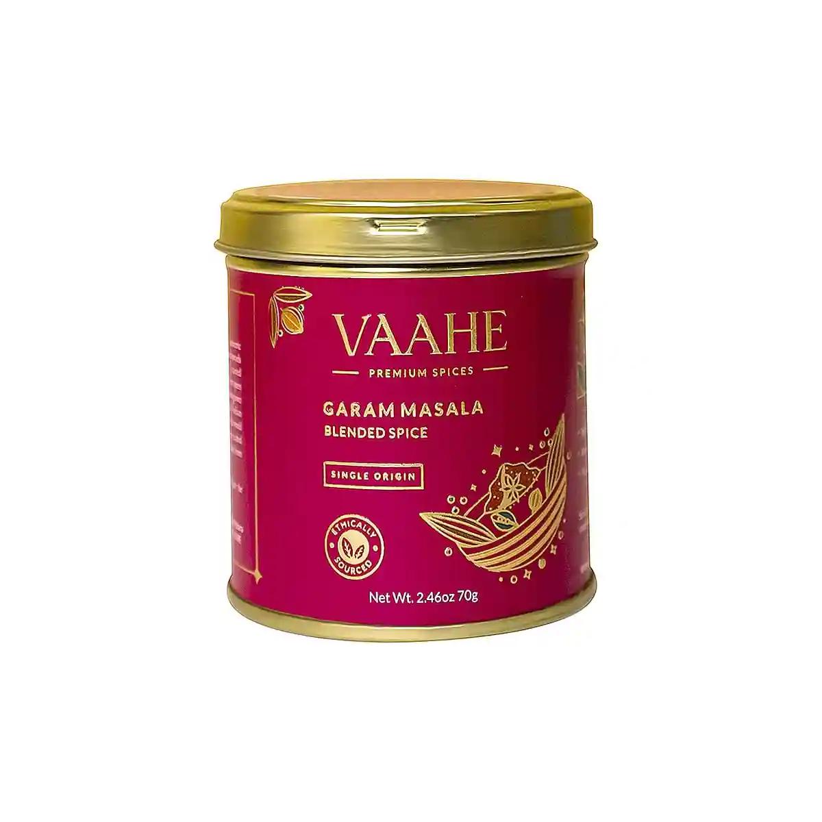 VAAHE Garam Masala | 17+ Natural Spices Blend | Freshly Ground and Packed | 100% Pure and Natural | Single Origin | Premium Tin Box (70 gm)