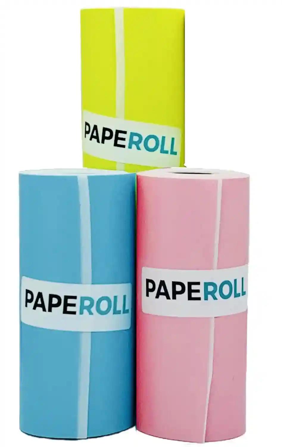 PeriPeri 56x30mm (2inch) Colorful Sticky Thermal Paper (Self-Adhesive) For PeriPeri Cute, A6, A6 HD, A9 Series, A40 and Other 2inch Thermal Printers. 3Meter Roll (Colorful Sticky 3Rolls)