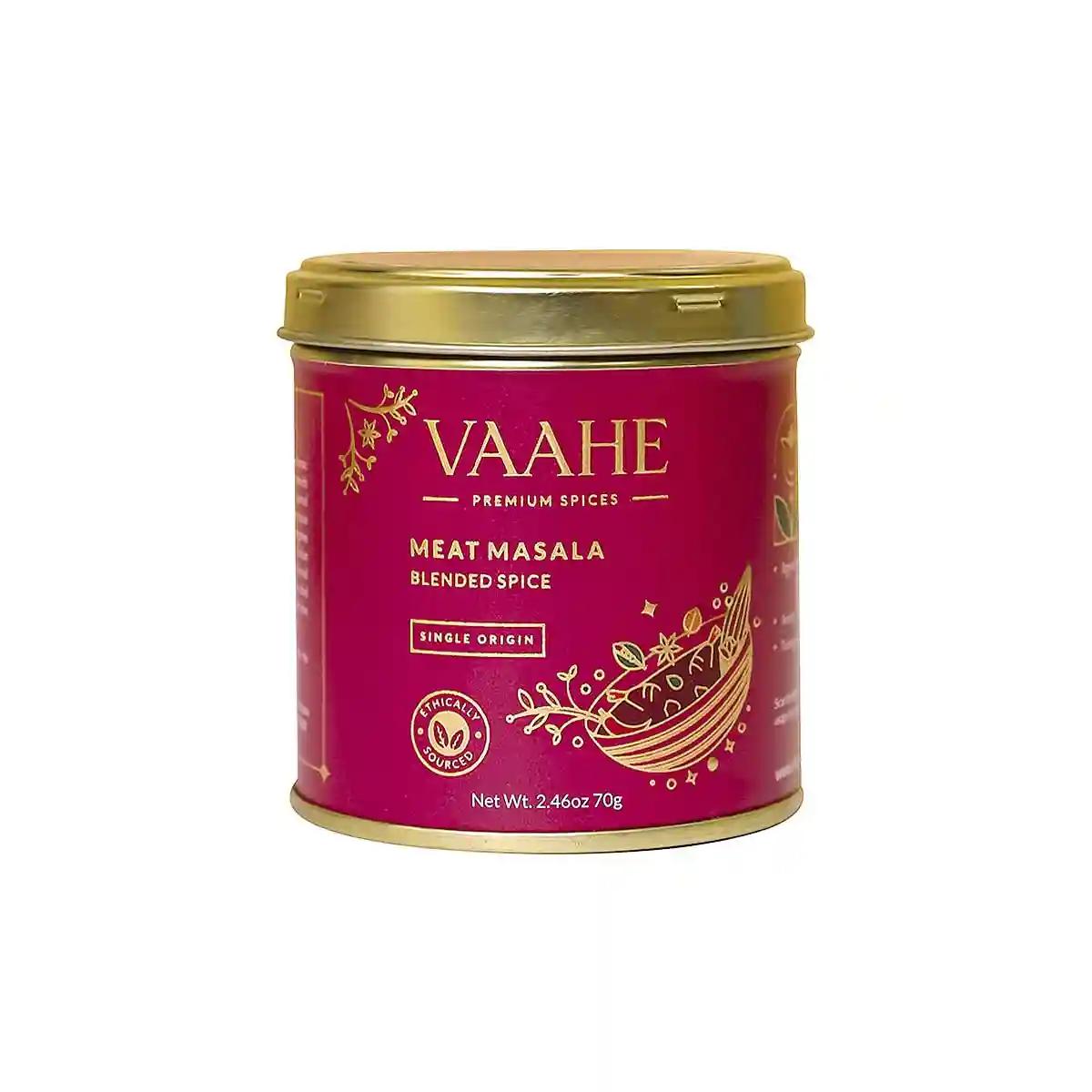 VAAHE Meat Masala | 16+ Natural Spices | Freshly Ground and Packed | 100% Pure and Natural | Single Origin | Premium Tin Box (70 gm)