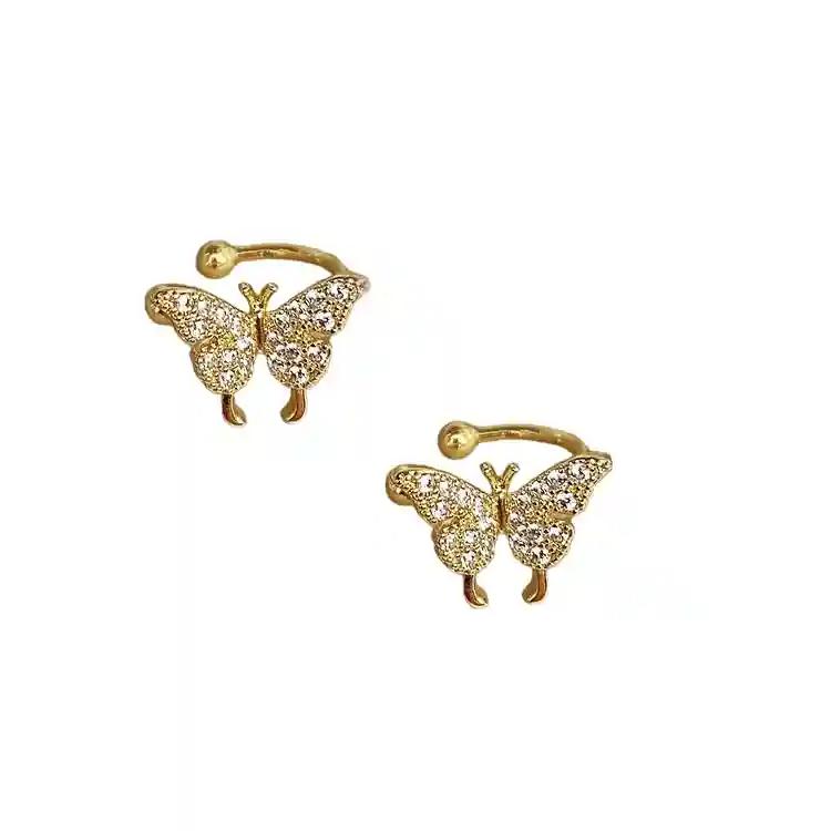 Butterfly Clip On Silver Plated Earring Set