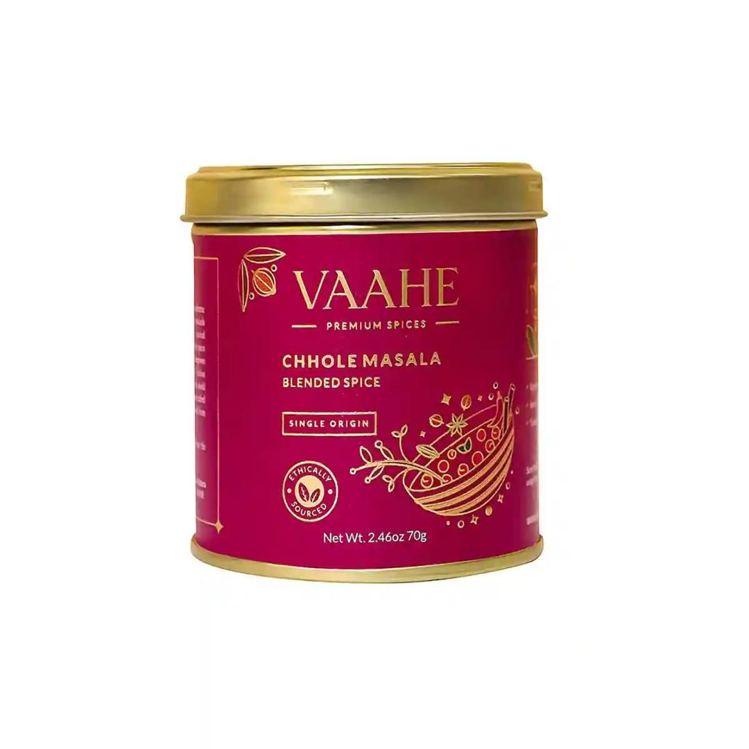 VAAHE Chhole Masala | 12+ Natural Spices | Freshly Ground | 100% Pure and Natural | Single Origin | Premium Tin Box (70 g)