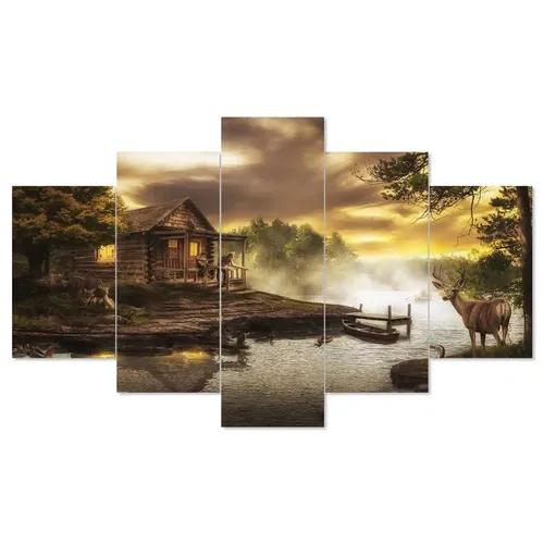 Framed Wall Painting For Home Decoration Pack of 5- Pattern 57