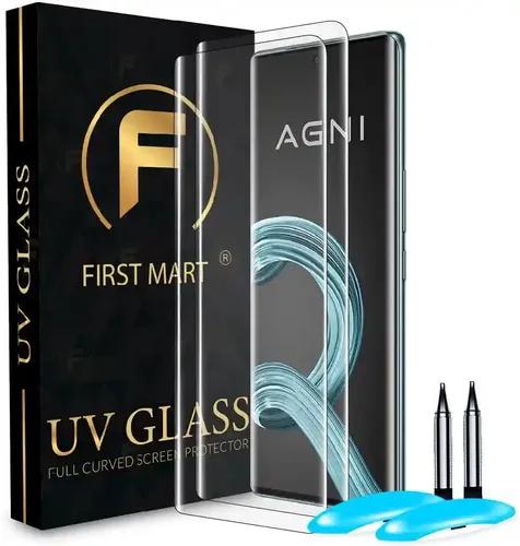 FIRST MART Tempered Glass for Lava Agni 2 5G with Edge to Edge Full Screen Coverage and Easy UV Glue Installation Kit, Pack of 2