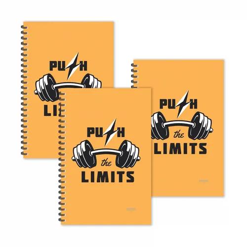 Push The Limits Motivational Ruled Diaries - Pack Of 3