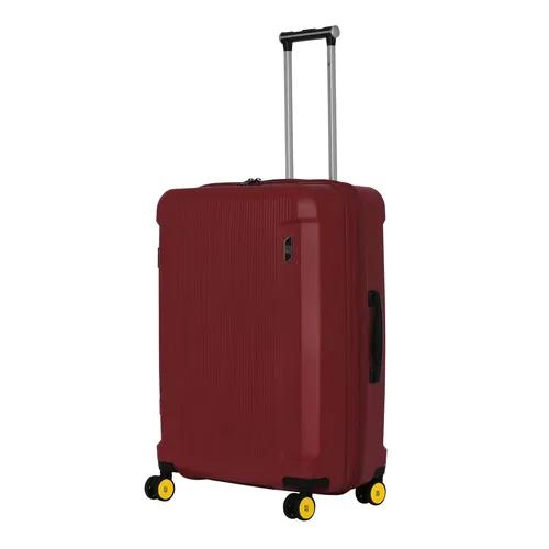 EUME Nomad Check-In Medium 65 Cm Luggage Trolley Bags For Travel |Polypropylene (Pp) 8 Silentrun Wheels Suitcase ( Carmine Red)