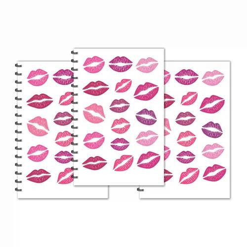 Lips Shapes Designer Ruled Diaries - Pack Of 3