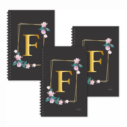 F Letter Ruled Diaries - Pack Of 3