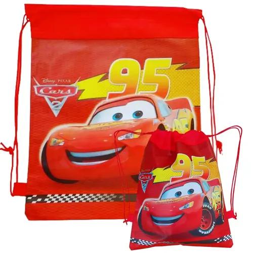 Drawstring Sack Bags Birthday Return Gifts for Kids (Pack of 12), Cars Cartoon Goodie Bags for Return Gifts, Unisex Drawstring Dori Sack Bags for Birthdays Boys and Girls