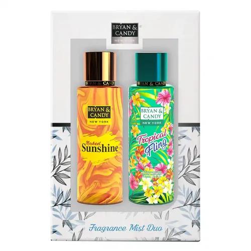 Bryan & Candy NewYork Body Fragrance Mist Spray Duo Gift for Women and Men, Tropical Fling And Naked Sunshine, 250 ml Each (Pack of 2) No Gas Perfume