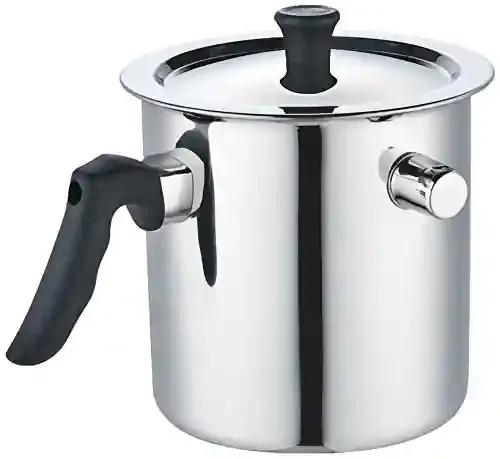 JVL Single Bakelite Handle Stainless Steel Single Wall Milk Boiler - 2 Litre